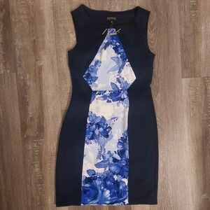 ENFOCUS Petite Navy blue and floral dress